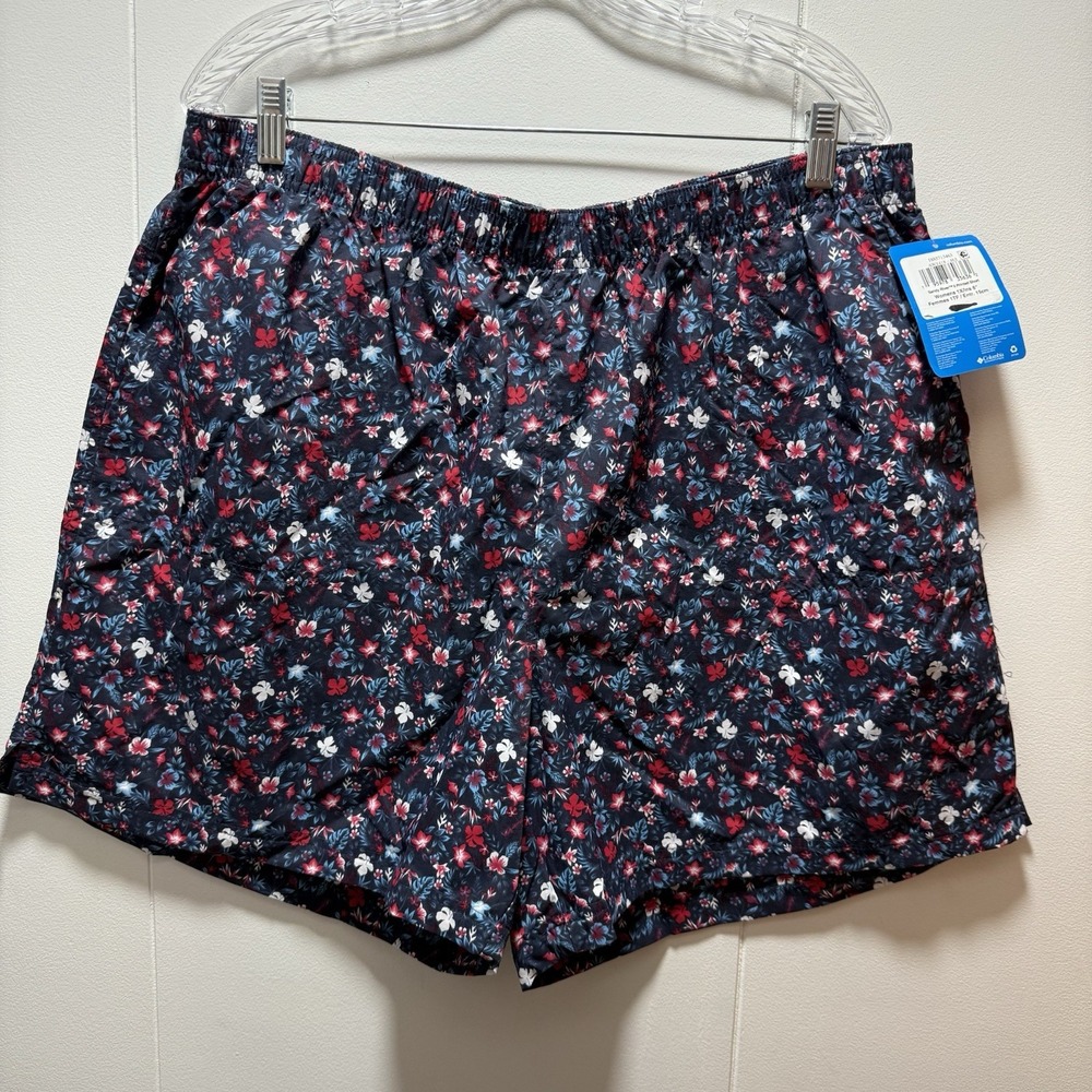 Columbia Sandy River Printed Short Womens Small Blue 6" Floral Size 1X NEW
